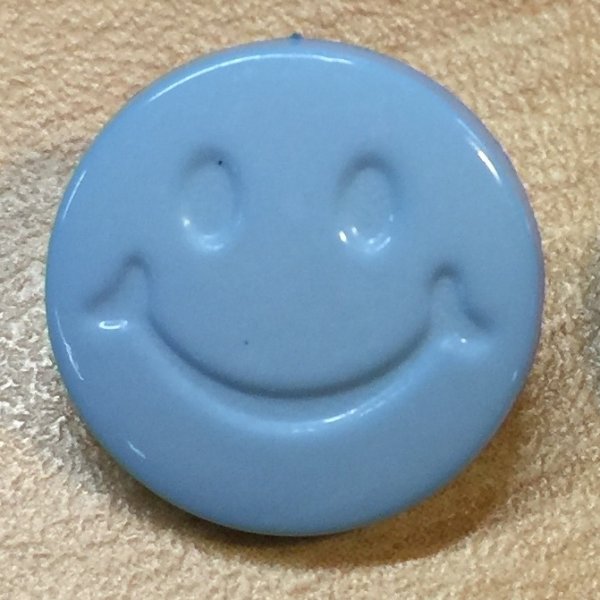 Knapp Rund 1-hl 15 mm 5st - Bl smiley