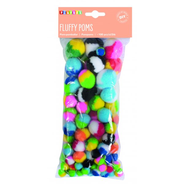PomPom Flerf�rgade - 100 st