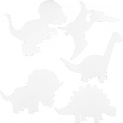 TeACH Me pappfigurer - Dinosaurer - hvite - 16 stk