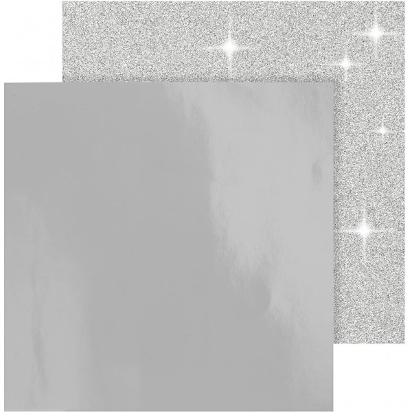 Vivi Gade designpapper - silver - 2 ark Vivi Gade designpapper - silver - 2 ark