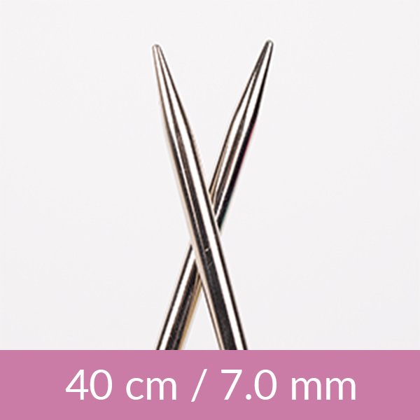 Cirkulære strikkepinde - Messing - 40 cm 7,00 mm / 15,7 tommer US 10¾ - Rundpinde, Strikkepinde, Strikning, Strikke, hækle, knytte og væve