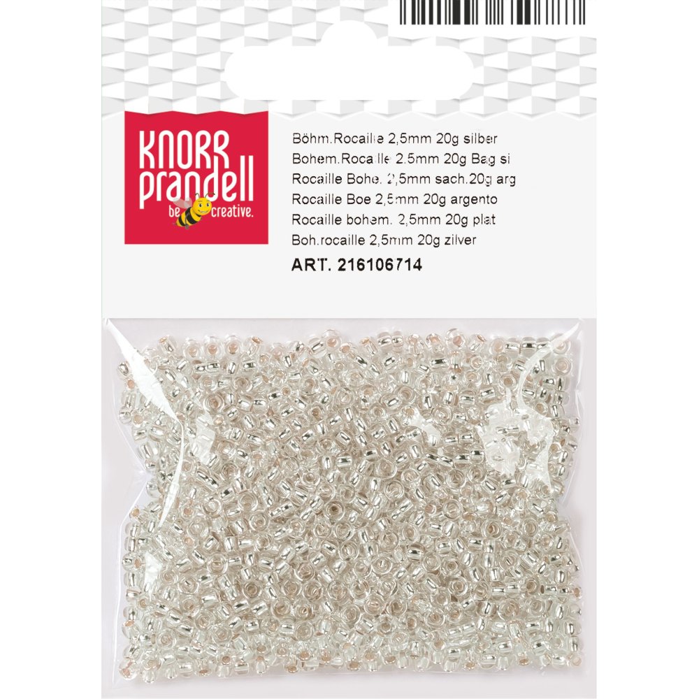 Rocailleperler 2,5 mm, 20 g, sølv - Blandinger av rocailleperler, Rocaillesperlor, Håndverk