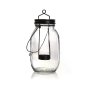 Glaslykta med metallh�ngare 9 x 21,5 cm