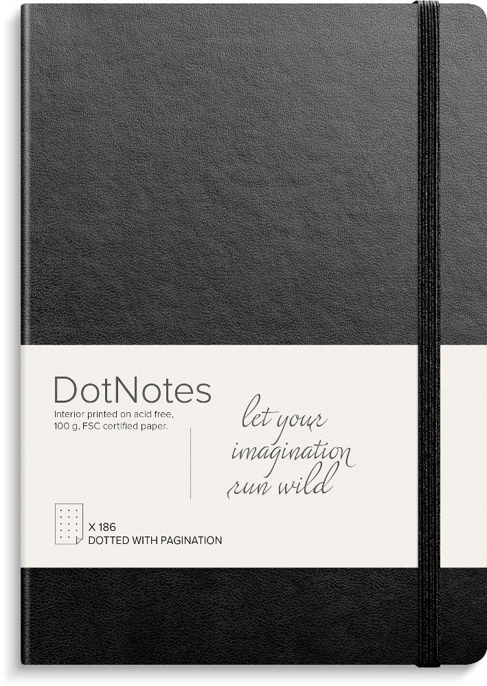 DotNotes Burde - Sort - Notesbøger, Kontorartikler