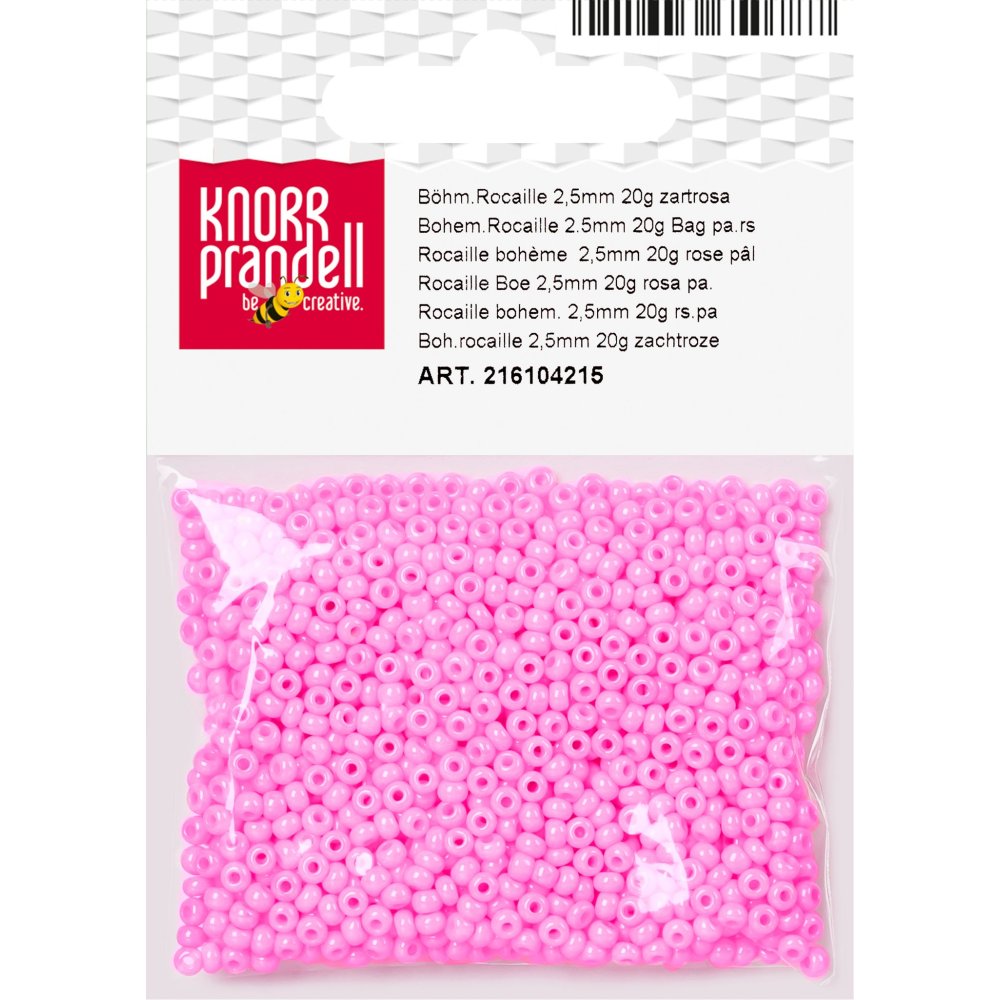 Rocailleperler 2,5 mm, 20 g, lys rosa - Blandinger av rocailleperler, Rocaillesperlor, Håndverk
