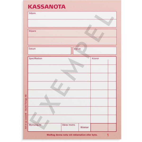 Kassanota - A6 numrerade Kassanota - A6 numrerade