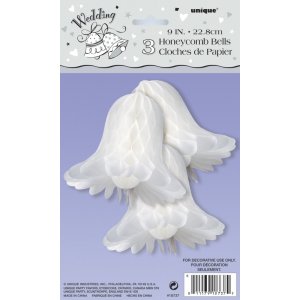 Honeycomb wedding bells - 23 cm 3 st