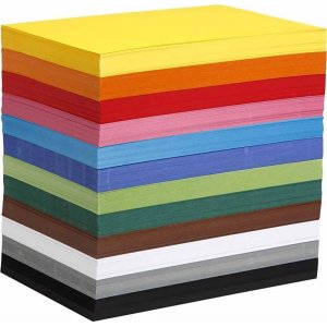 Kreativt karton - blandede farver - A4 - 1200 stk