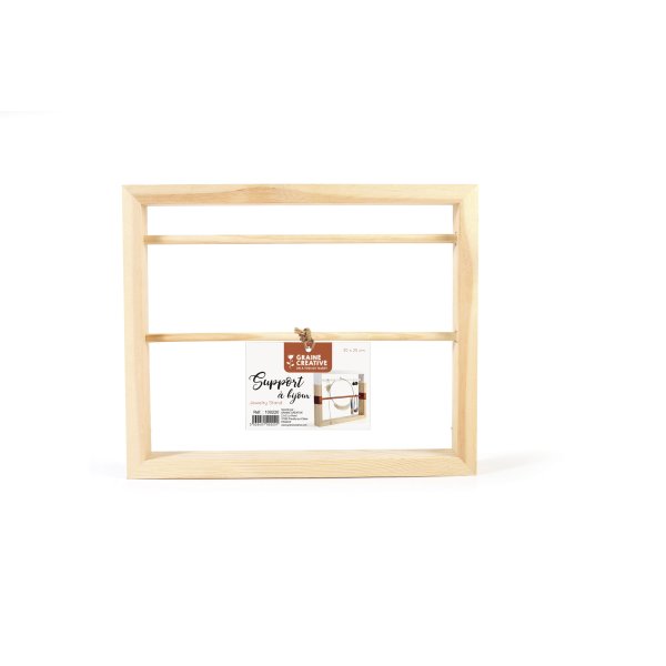 Smyckesh�llare i furu med 2 st�nger 30 x 25 cm