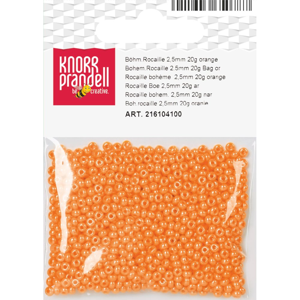 Rocailleperler 2,5 mm 20 g oransje - Blandinger av rocailleperler, Rocaillesperlor, Håndverk