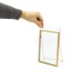 Rektangul�r glasram med metallkant och st�ll 13 x 18 cm