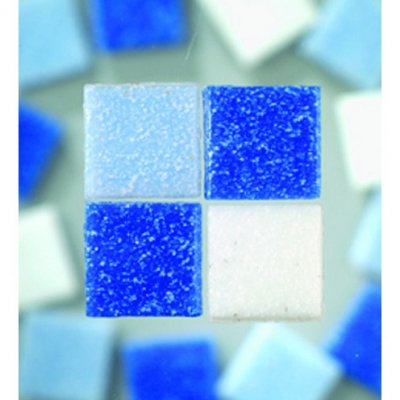 MosaixPro - glassmosaikk 10 x 10 mm - blå blanding 1 000 g ~ 1 500 stk.