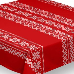 Textilvaxduk - stickade julstjärnor Textilvaxduk - stickade julstjärnor