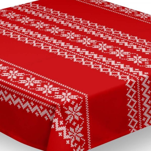Textilvaxduk - stickade julstjrnor
