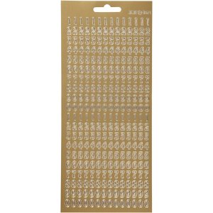 Klisterm�rker tal 10x23 cm guld - 1 ark