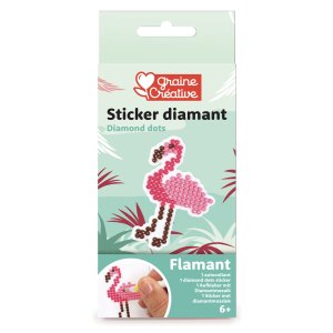 Diamond mosaic-kit med flamingo sticker 10 cm Diamond mosaic-kit med flamingo sticker 10 cm
