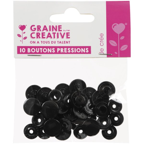 Set med 10 svarta plastknappar med tryckknapp, storlek 20 (12,2 mm) Set med 10 svarta plastknappar med tryckknapp, storlek 20 (12,2 mm)