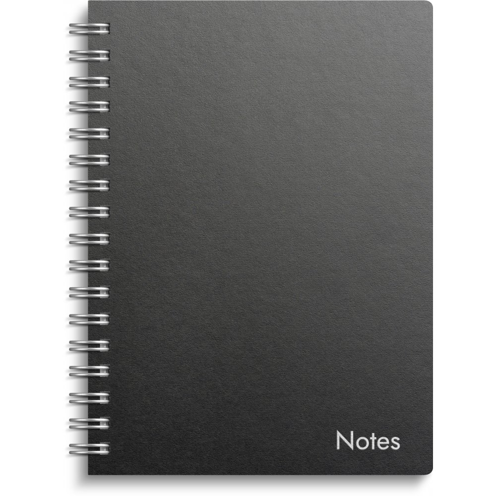 Spiral notesbog - A6 - Sort pap - Notesbøger, Kontorartikler