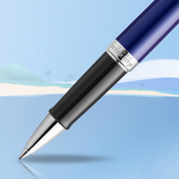 Rollerballpenna Waterman Hémisphère Deluxe French Riviera - Marinblå - Fine Rollerballpenna Waterman Hémisphère Deluxe French Riviera - Marinblå - Fine