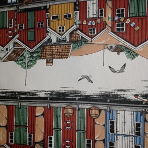 Vaxduk textil hamnstad 140 cm