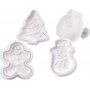 Preget cookie cutter - hvit - juletre - snmann - pepperkakemann - ball