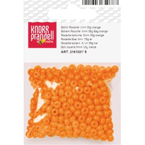 Bohemiska rocaillep�rlor 5 mm, 35 g - orange