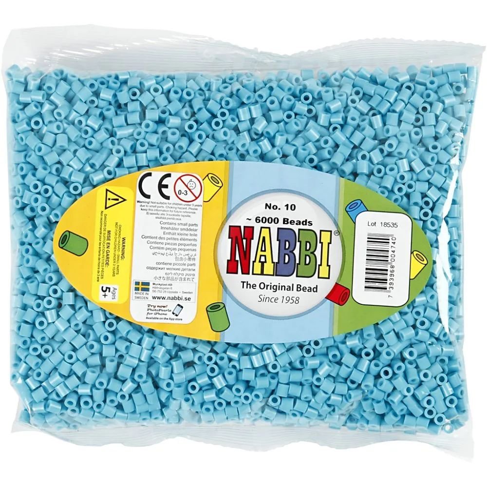 NABBI Tube perler - Turkis (32256) - 6000 stk - Rørperler, Perler & perleplader, Håndværk