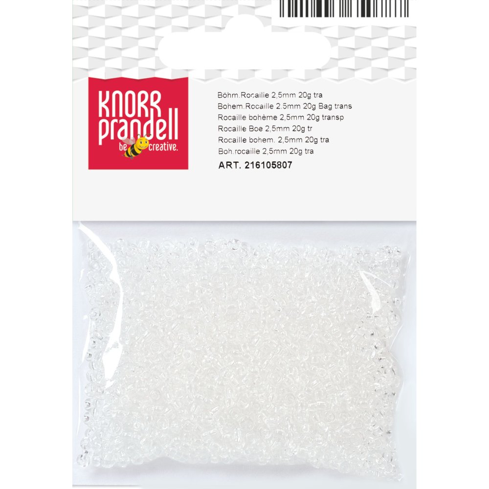 Boheme rocailleperler 2,5 mm transparent krystal 20 g - Blandinger af rocaillesperler, Rocaillesperler, Håndværk