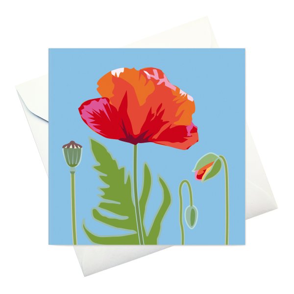 Poppy - Kort och kuvert