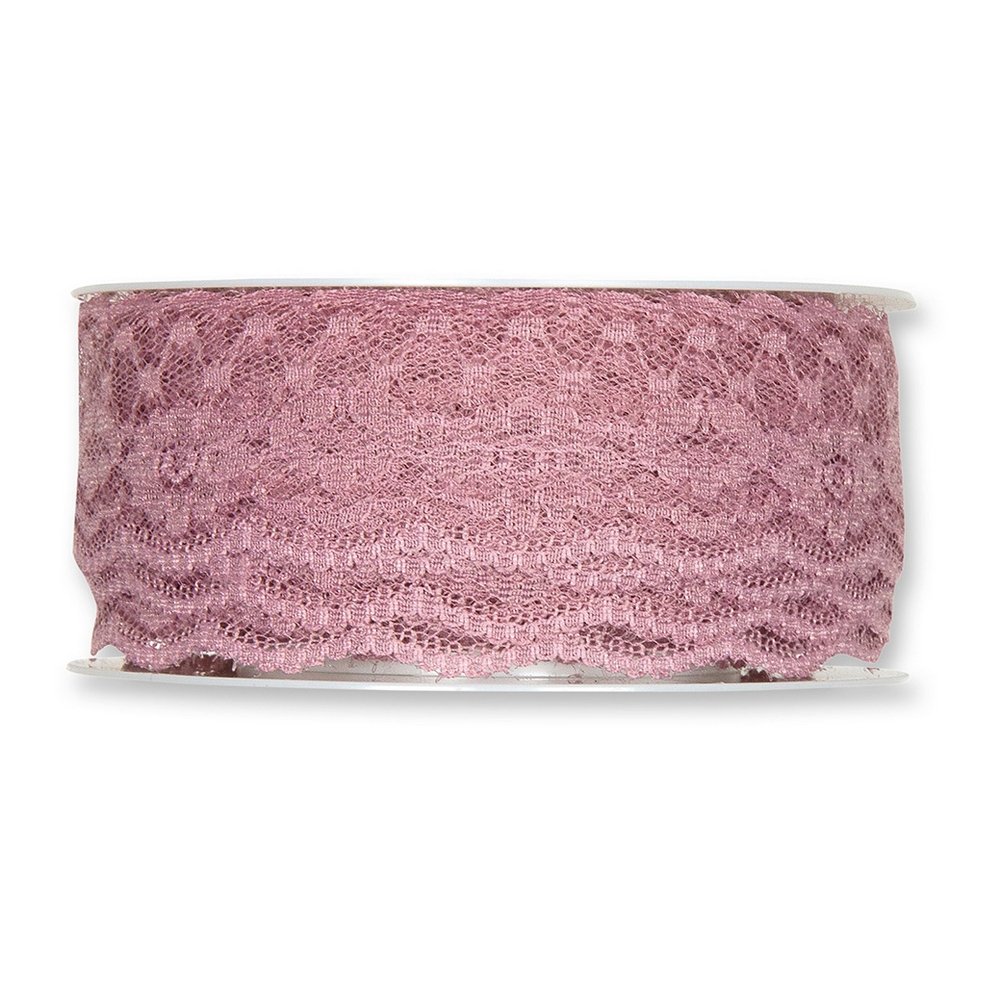 Dekorbånd Blonder 37 mm 15 m - Klar Rosa - Blonde, Bånd & dekorationsbånd, Tekstilbånd & snor