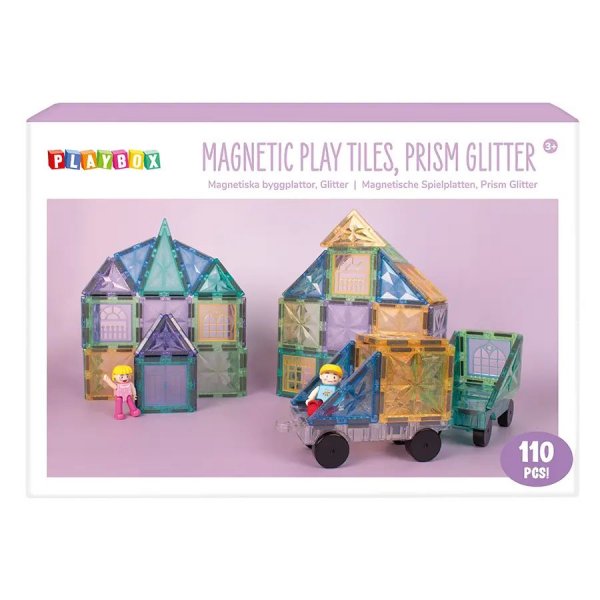 Magnetiska brickor Glitter - 110 delar