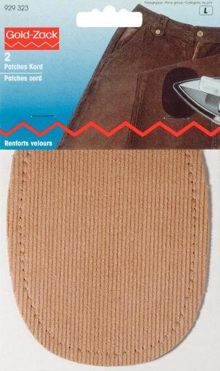 Stoflap Fløjl - Beige - 2-pak - Lapper, Lapper, reparation og tekstilpleje, Sytilbehør
