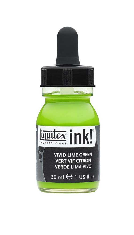 Akrylblæk Liquitex 30 ml - 740 Vivid Lime green - Tusch & Blæk, Kunstnerfarver