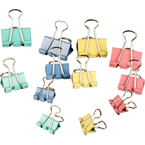 Clips - pastellfärger - 15/19/25 mm - 30 st Clips - pastellfärger - 15/19/25 mm - 30 st
