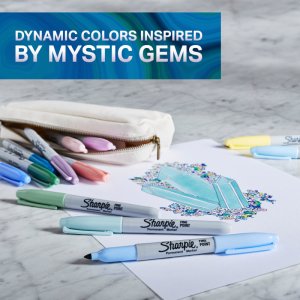 Fiberpennset Sharpie - Permanent Marker Mystic Gems - Fine