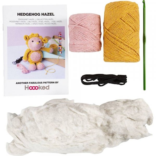 DIY-s�t amigurumi pindsvin lyser�d og varm gul - 1 pakke.