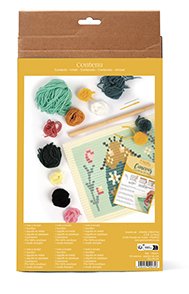 Broderikit med fj�rilsdesign i canvas