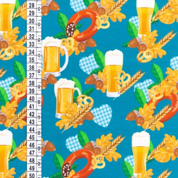 Mönstrad Trikå 150 cm - Oktoberfest Korv Mönstrad Trikå 150 cm - Oktoberfest Korv