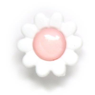 Knapp Prstkrage 1-hl 14 mm 5st - Rosa och vit