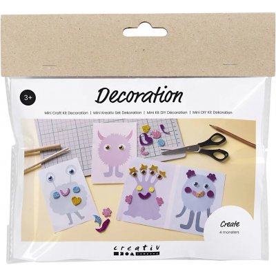 Mini DIY Kit Dekorasjon, pastellfarger, Monster Collage