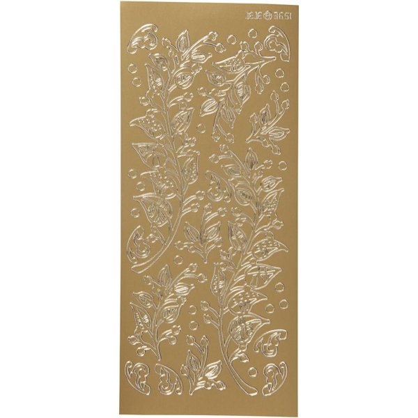 Klistermærkeark 10x23 cm Guld - 1 ark Klistermærkeark 10x23 cm Guld - 1 ark