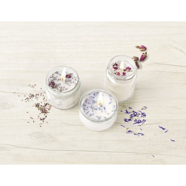 Set med ljus och torkade blommor Set med ljus och torkade blommor