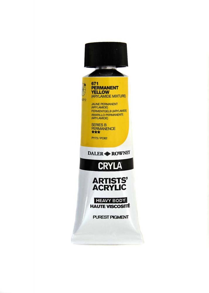 Akrylfärg Cryla 75ml - Permanent Yellow - Akrylfärger, Konstnärsfärger