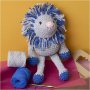 DIY kit amigurumi l�ve marinebl� og lysegr� - 1 pakke.