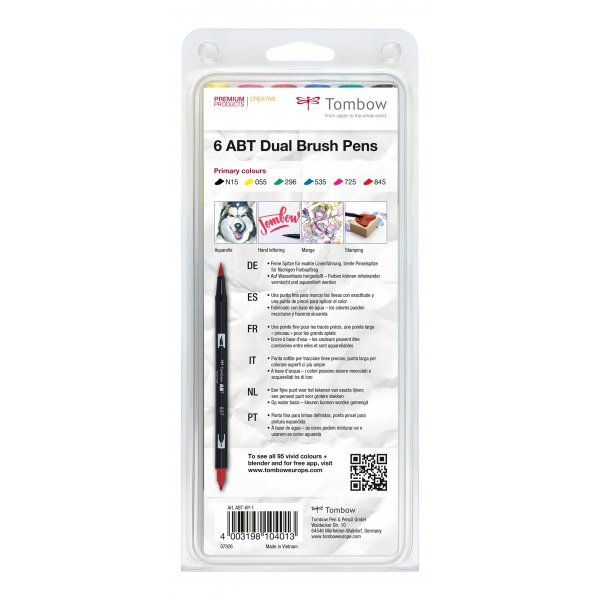 Tombow ABT Dual Brush 6-pack Basic Tombow ABT Dual Brush 6-pack Basic