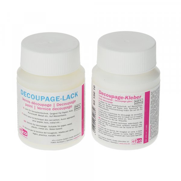Decoupage-set - 2 x 100 ml 1 x lim, 1 x lack Decoupage-set - 2 x 100 ml 1 x lim, 1 x lack