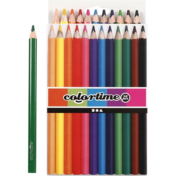 Colortime Färgpennor - mixade färger - JUMBO - 12 st Colortime Färgpennor - mixade färger - JUMBO - 12 st