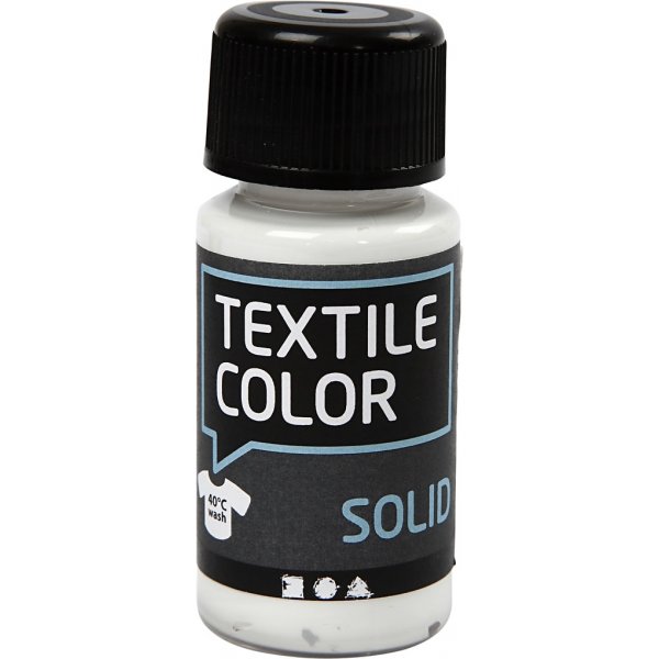 Textile Solid textilfärg - vit - täckande - 50 ml Textile Solid textilfärg - vit - täckande - 50 ml