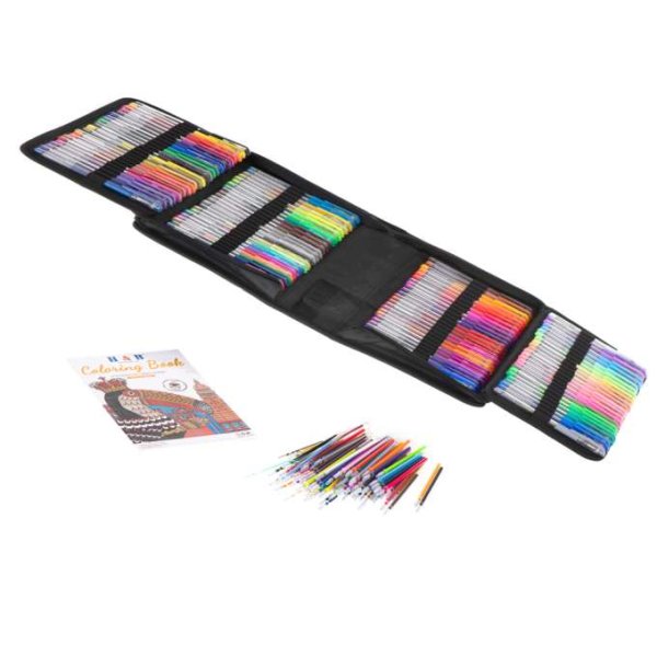 Gelpenner i etui, 120 stk. med 120 refiller