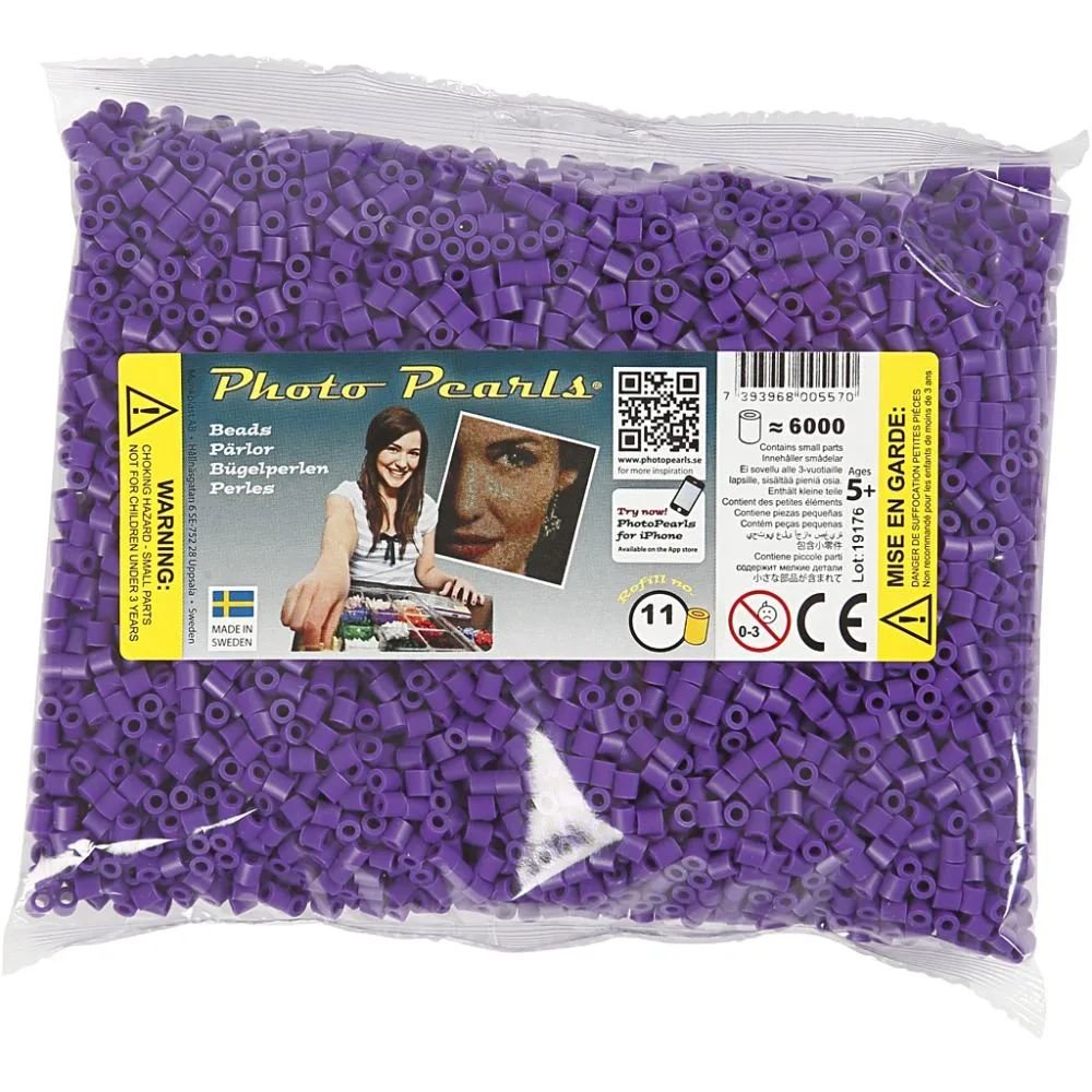 NABBI PhotoPearls - Mørk lilla (11) - 6000 stk - Photo Pearls, Perler & perleplader, Håndværk